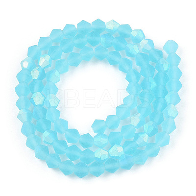 Imitate Austrian Crystal Bicone Frosted Glass Beads Strands EGLA-A039-T3mm-MB20-1