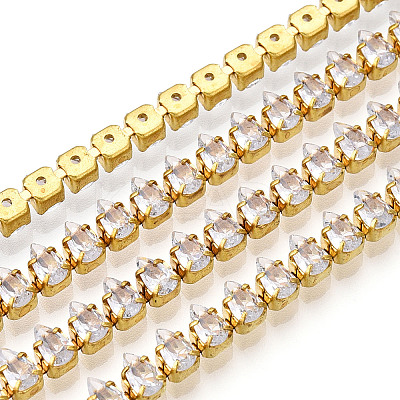 Teardrop Cubic Zirconia Strass Chains CHC-N020-05-1