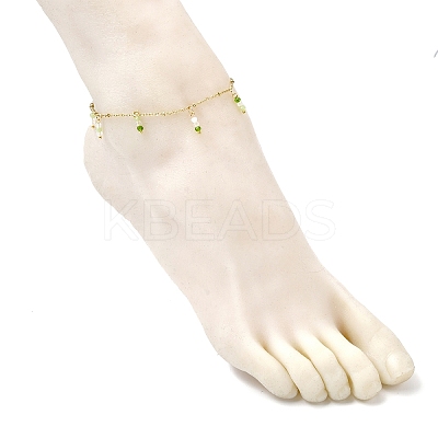 3Pcs Glass Beads Anklets AJEW-AN00720-1