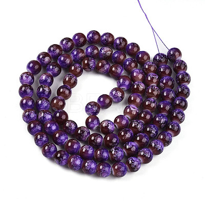 Baking Paint Glass Beads Strands DGLA-N008-10mm-03-1