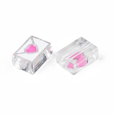 Valentine's Day Transparent Acrylic Beads X-ACRC-S039-11G-1