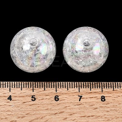 Bubblegum AB Color Transparent Crackle Acrylic Round Beads CACR-R011-20mm-03-1