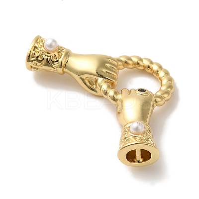 Rack Plating Brass Pave Black Cubic Zirconia Hands with Rings Links Connector Charms KK-A229-13G-1