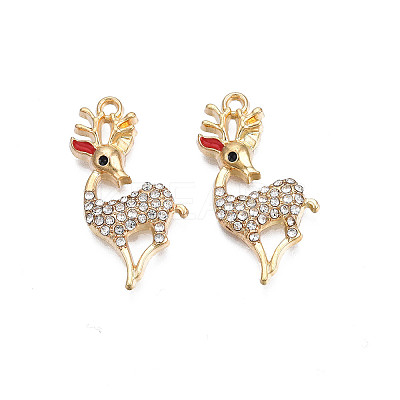 Rack Plating Alloy Enamel Pendants X-ENAM-N055-118-1