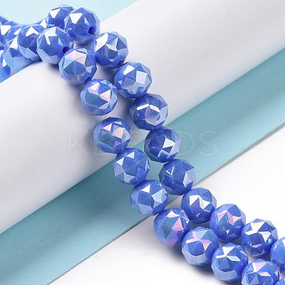 Electroplate Opaque Glass Beads Strands EGLA-H101-01D-1