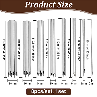 304 Stainless Steel Ceramic & Clay Craft Hole Puncher TOOL-WH0159-12P-1