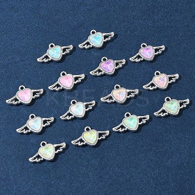 14Pcs 7 Colors Rack Plating Alloy Rhinestones Pendants FIND-FS0003-19-1