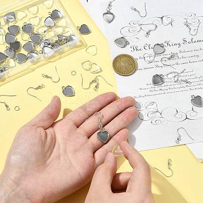 DIY Heart Dangle Earring Making Kits DIY-FS0009-18-1