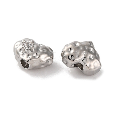 Brass Micro Pave Clear Cubic Zirconia Beads KK-U042-05G-1-1