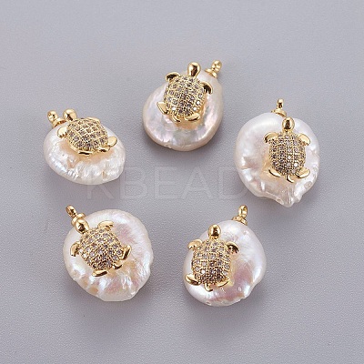 Natural Cultured Freshwater Pearl Pendants LS-PEAR-J004-30G-1