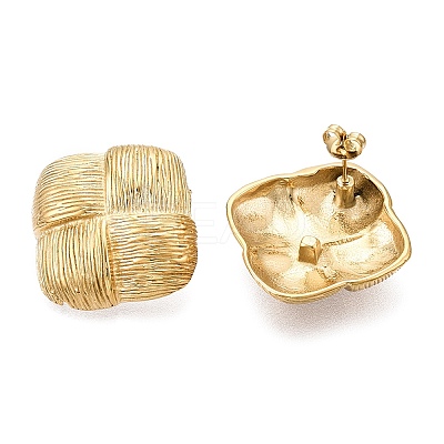 Ion Plating(IP) 304 Stainless Steel Stud Earrings EJEW-G395-39G-1