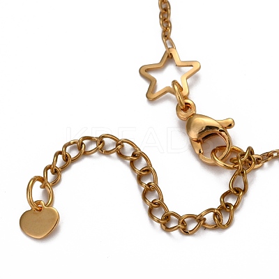 304 Stainless Steel Cable Chain Anklets AJEW-H104-05G-1