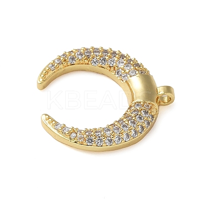 Brass Micro Pave Cubic Zirconia Pendants KK-C086-06G-1