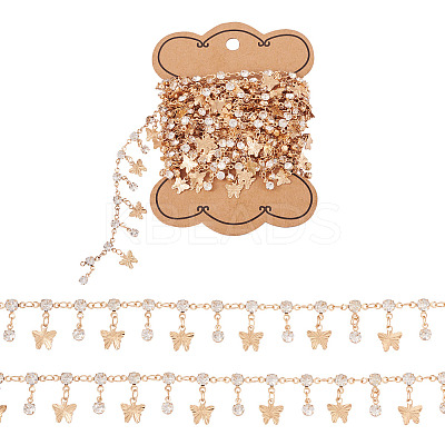 Handmade Rhinestone Flat Round Link Chains CHC-TA0001-35-1