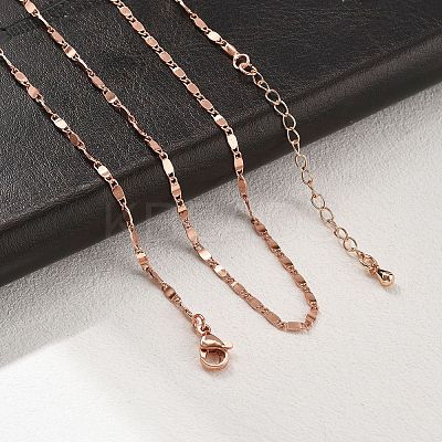 Brass Oval Link Chain Necklaces for Women NJEW-D302-26RG-1