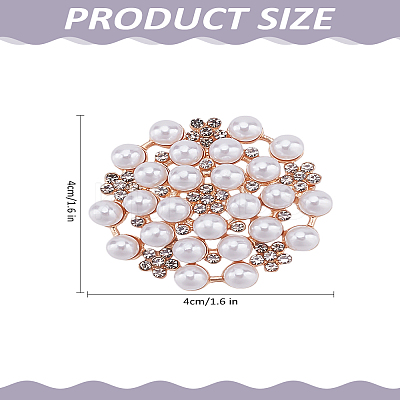 1Pc Retro Flower Alloy Rhinestone Brooches for Women JEWB-LP0004-03-1