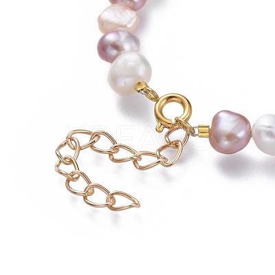 Natural Freshwater Pearl Beaded Bracelets BJEW-JB05122-01-1