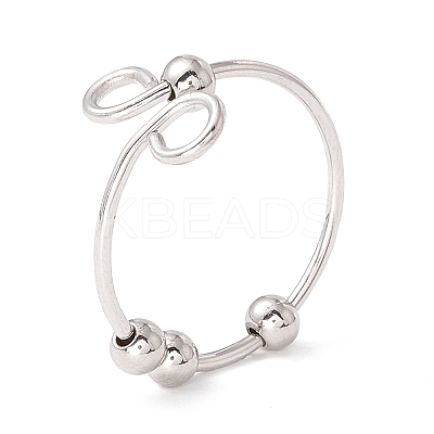 Alloy Rotating Beaded Open Cuff Ring STAS-E047-01P-1-1