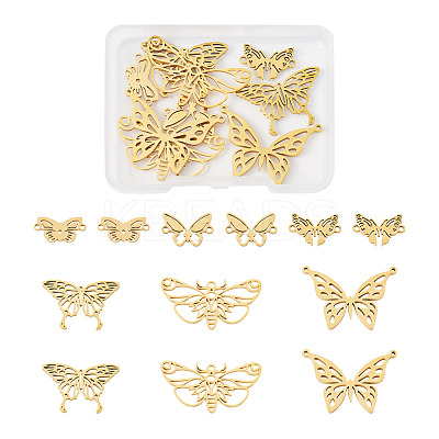 12Pcs 6 Styles 201 & 304 Stainless Steel & Stainless Steel Connector Charms STAS-TA0001-86-1