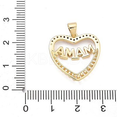 Mother's Day Brass Micro Pave Cubic Zirconia Pendants KK-Q055-02B-G-1