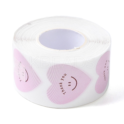 500Pcs Heart with Thank You Roll Stickers DIY-U008-01B-1