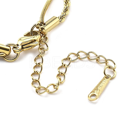 304 Stainless Steel Rope Chain Bracelets BJEW-R003-04G-01-1