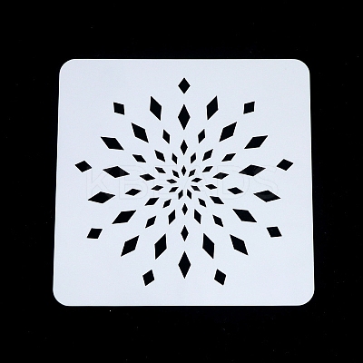 Flower Pattern Eco-Friendly PET Plastic Hollow Painting Silhouette Stencil DRAW-PW0008-04H-1