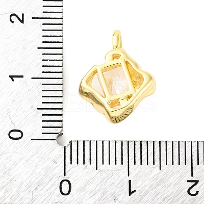 Brass Pave Clear Cubic Zirconia Pendants LS-KK-Z051-01G-03-1