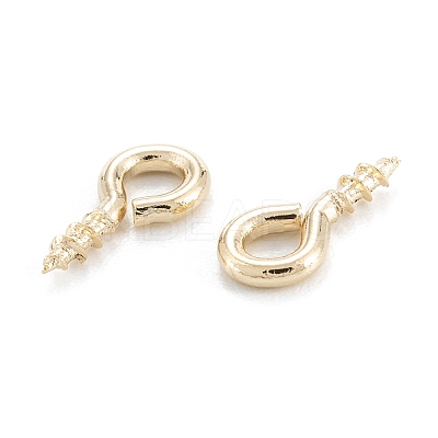 Brass Screw Eye Pin Peg Bails X-KK-D063-03G-1