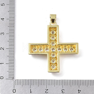 Rack Plating Brass Micro Pave Cubic Zirconia Pendants KK-K341-46G-1