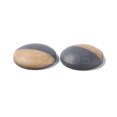Two Tone Wood Grain Frosted Imitation Leather Style Resin Cabochons LS-RESI-G053-01E-1