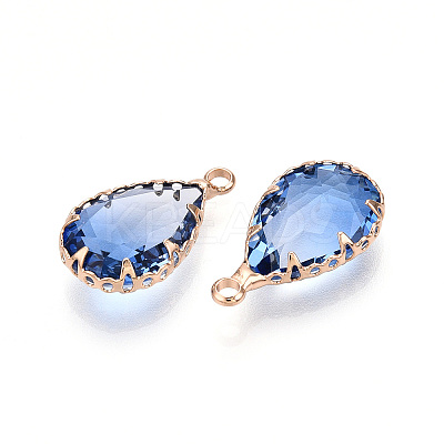 Transparent Glass Charms GLAA-YW0005-01H-1