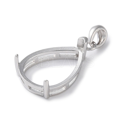 Rhodium Plated Rack Plating 925 Sterling Silver Pendants Cabochon Settings STER-NH0001-49A-P-1