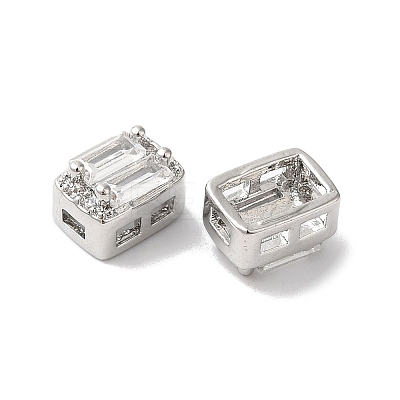Brass Micro Pave Clear Cubic Zirconia Beads KK-G503-20P-1