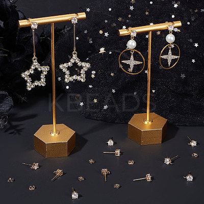 20Pcs Brass Stud Earring Findings KK-BBC0005-01-1