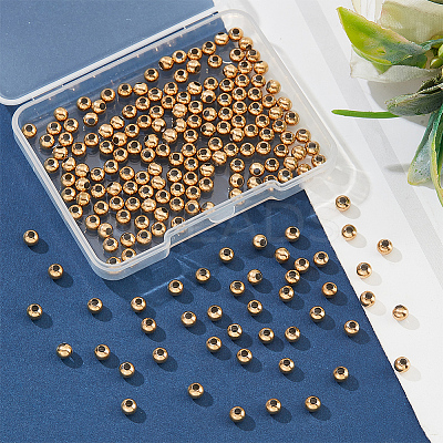 Hollow Round PVD Vacuum Plating 304 Stainless Steel Beads STAS-NB0001-66-1