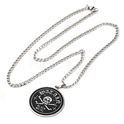 201 Stainless Steel Pendant Necklaces NJEW-C066-05P-1