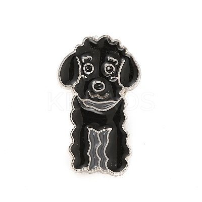Dog Enamel Pin with Brass Butterfly Clutches JEWB-A006-01A-1