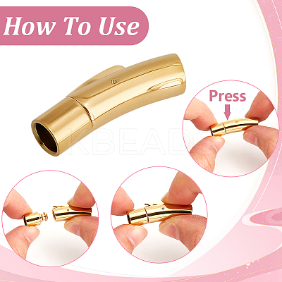 8Pcs 4 Styles Stainless Steel Bayonet Clasps STAS-DR0001-15G-1