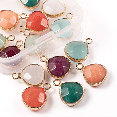 14Pcs 7 Style Natural White Jade Pendants G-LS0002-06-1