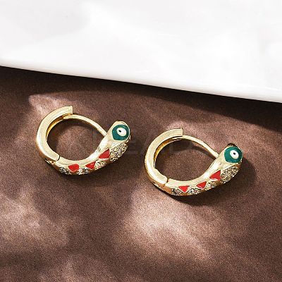 Brass Micro Pave Cubic Zirconia Hoop Earrings EJEW-B146-02G-05-1