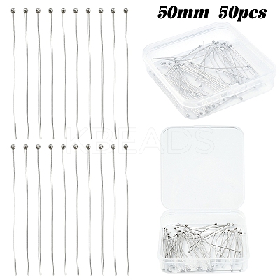 50Pcs 304 Stainless Steel Ball Pins STAS-YW0002-86-1