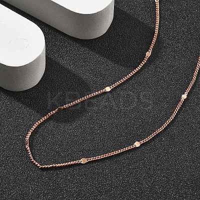 Brass Curb Chains Necklaces for Women NJEW-D302-18RG-1