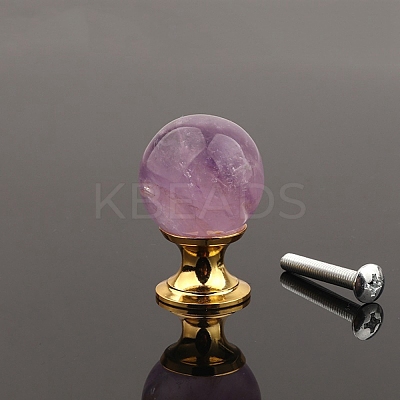 Metal & Natural Amethyst Drawer Knobs PW-WG57F80-04-1