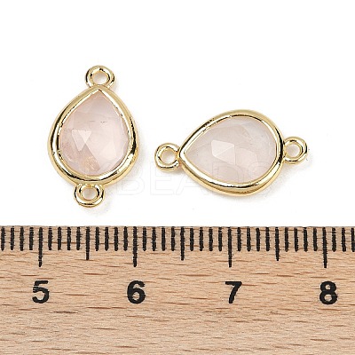 Natural Rose Quartz Faceted Connector Charms G-L514-048P-10-1