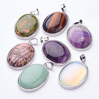 Natural & Synthetic Mixed Stone Pendants G-E206-P-1
