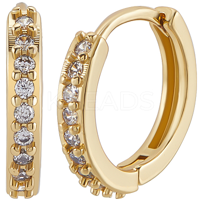 3 Pairs Brass Micro Pave Clear Cubic Zirconia Hoop Earrings EJEW-BBC0001-29-1