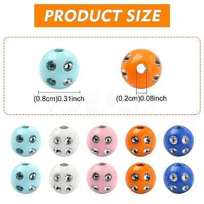 150Pcs Opaque Acrylic Beads MACR-YW0004-21A-1