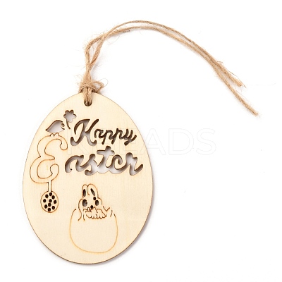 DIY Egg Shape Handmade Hollow Out Graffiti Wood WOOD-G007-01A-1