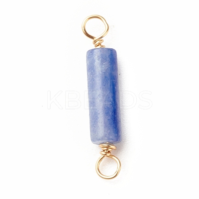 Dyed & Heated Natural Blue Aventurine Connector Charms PALLOY-JF01454-01-1